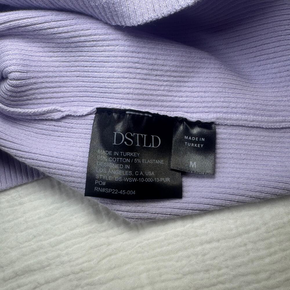 DSTLD Asymmetrical Ribbed Knit Tank Top Lilac Purple Lavender Women’s Medium - Picture 9 of 13